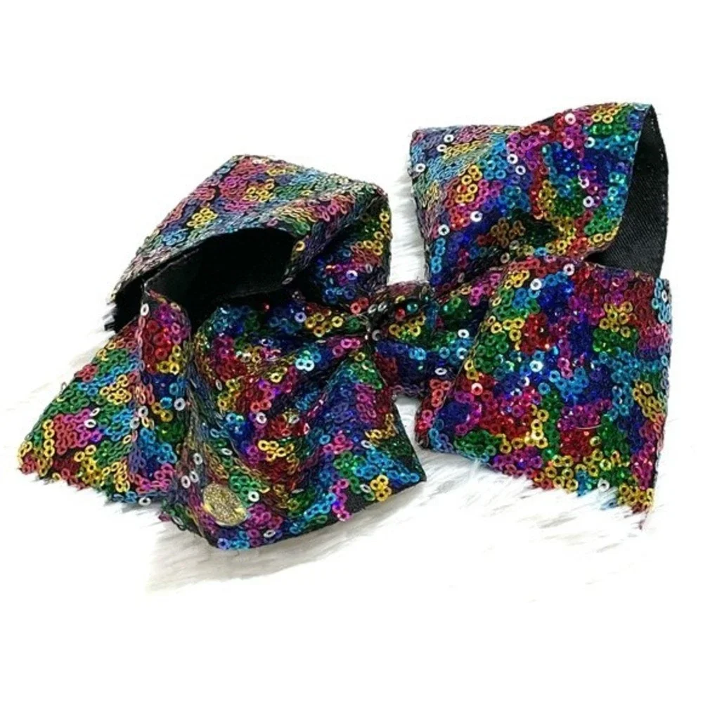 JoJo Siwa Large Rainbow Sequin Queen Hair Bow